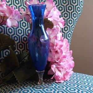 Elegant Blue Glass Vase